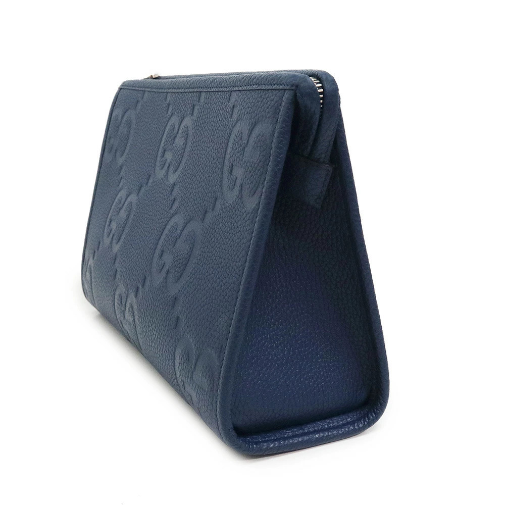 Gucci Jumbo GG Clutch Shoulder Clutch Bag Leather Blue - Picture 5 of 10